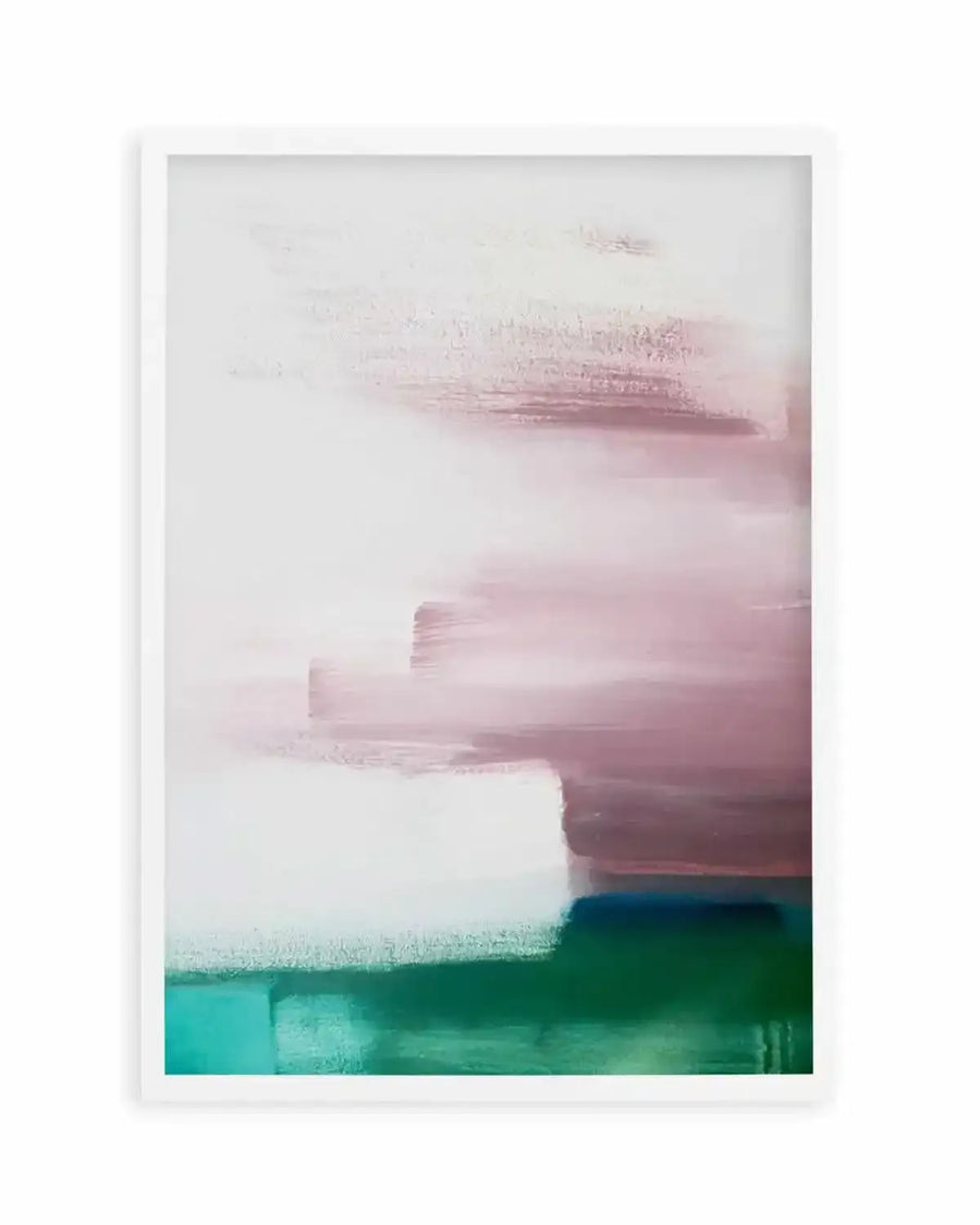 Abstract Green & Pink Painting Art Print blue green modern art print