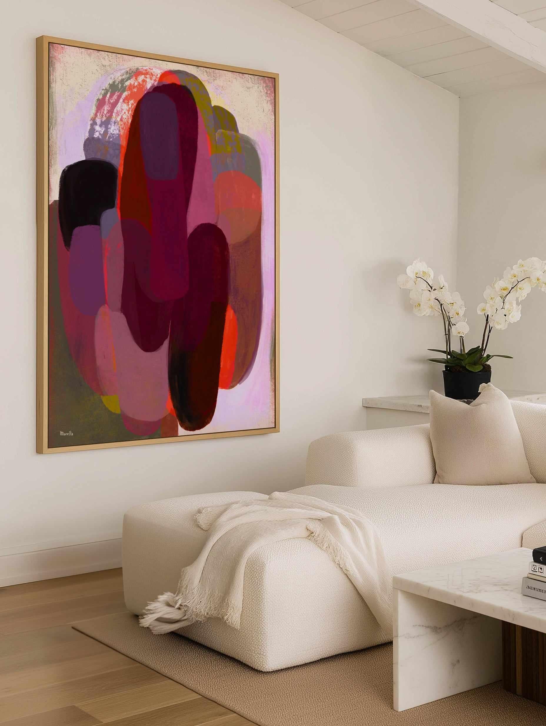 Abstract Hot Pink by Marco Marella | Framed Canvas Art Print from Olive et Oriel where you can shop wallpaper and artworks online