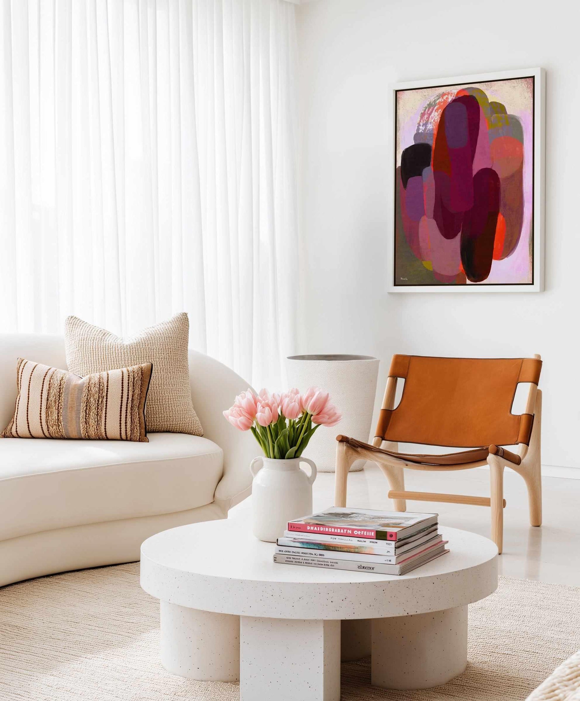 Abstract Hot Pink by Marco Marella | Framed Canvas Art Print from Olive et Oriel where you can shop wallpaper and artworks online