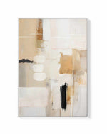 Abstract In Beige 2 By Sally Ann Moss | Framed Canvas Art Print