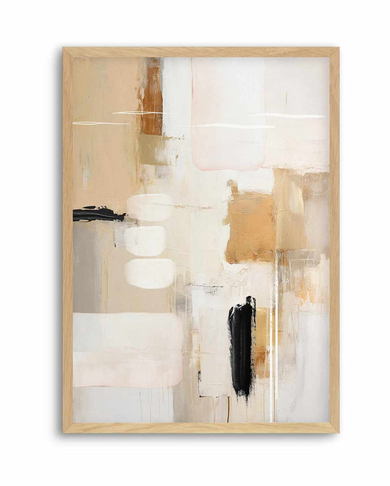 SALE 70x100 Abstract In Beige 2 | Oak | Framed Canvas Art