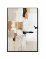 Abstract In Beige 3 By Sally Ann Moss | Framed Canvas Art Print