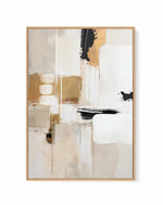 Abstract In Beige 3 By Sally Ann Moss | Framed Canvas Art Print
