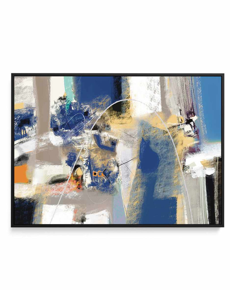 Abstract Industrial in Blue by Maurizio Piovan | Framed Canvas Art Print