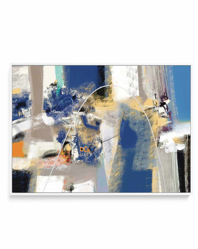 Abstract Industrial in Blue by Maurizio Piovan | Framed Canvas Art Print