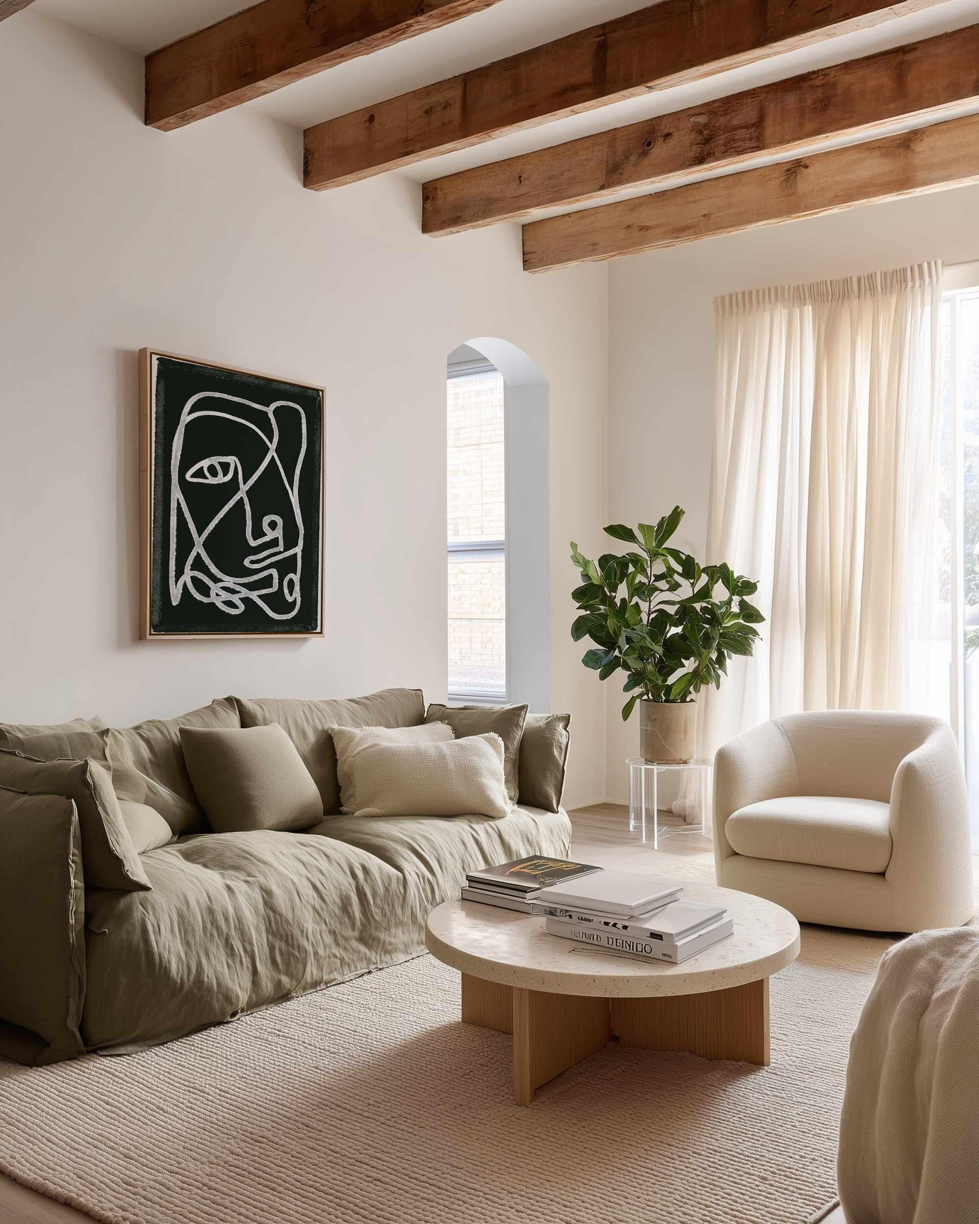 Abstract Lined Black by Sharyn Bursic | Framed Canvas Art Print from Olive et Oriel where you can shop wallpaper and artworks online