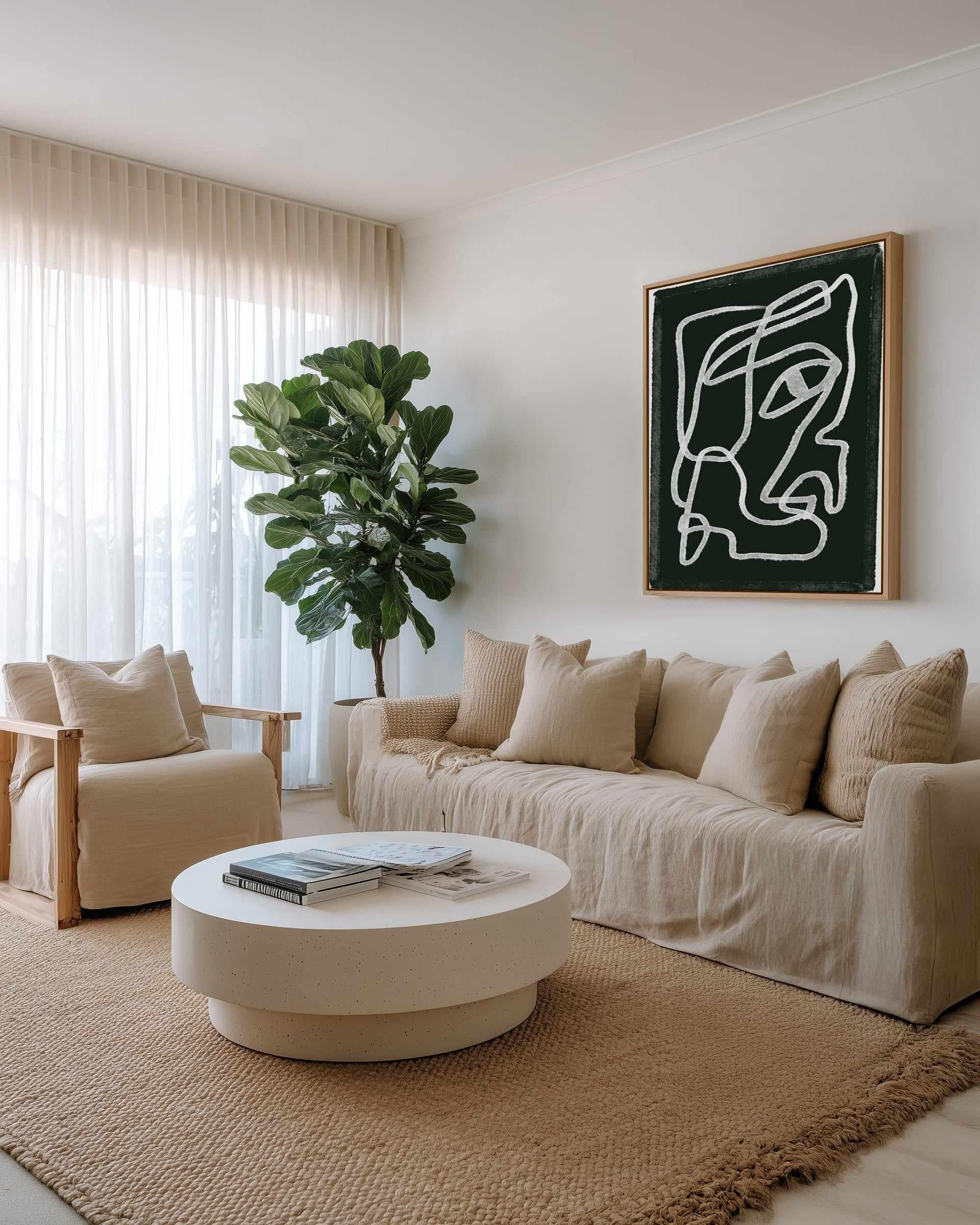 Abstract Lines Black by Sharyn Bursic | Framed Canvas Art Print from Olive et Oriel where you can shop wallpaper and artworks online