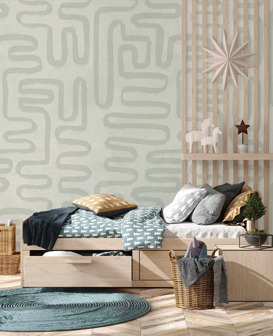 Abstract Lines in Sage Wallpaper-Wallpaper-Buy Kids Removable Wallpaper Online Our Custom Made Children‚àö¬¢‚Äö√á¬®‚Äö√ë¬¢s Wallpapers Are A Fun Way To Decorate And Enhance Boys Bedroom Decor And Girls Bedrooms They Are An Amazing Addition To Your Kids Bedroom Walls Our Collection of Kids Wallpaper Is Sure To Transform Your Kids Rooms Interior Style From Pink Wallpaper To Dinosaur Wallpaper Even Marble Wallpapers For Teen Boys Shop Peel And Stick Wallpaper Online Today With Olive et Oriel