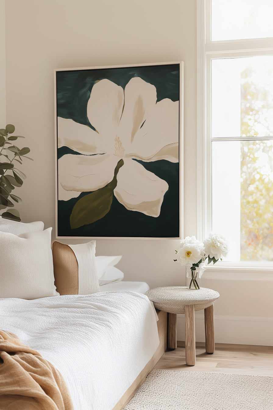 Abstract Magnolia | Framed Canvas Art Print