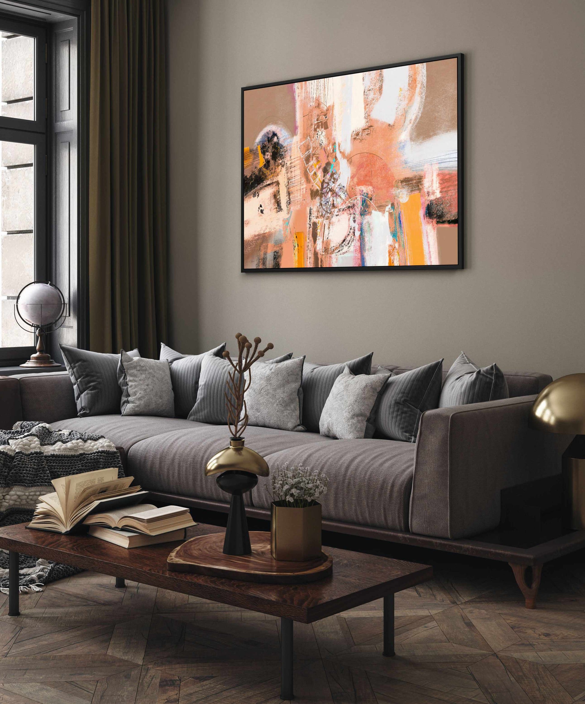 Abstract Peach by Maurizio Piovan | Framed Canvas Art Print from Olive et Oriel where you can shop wallpaper and artworks online