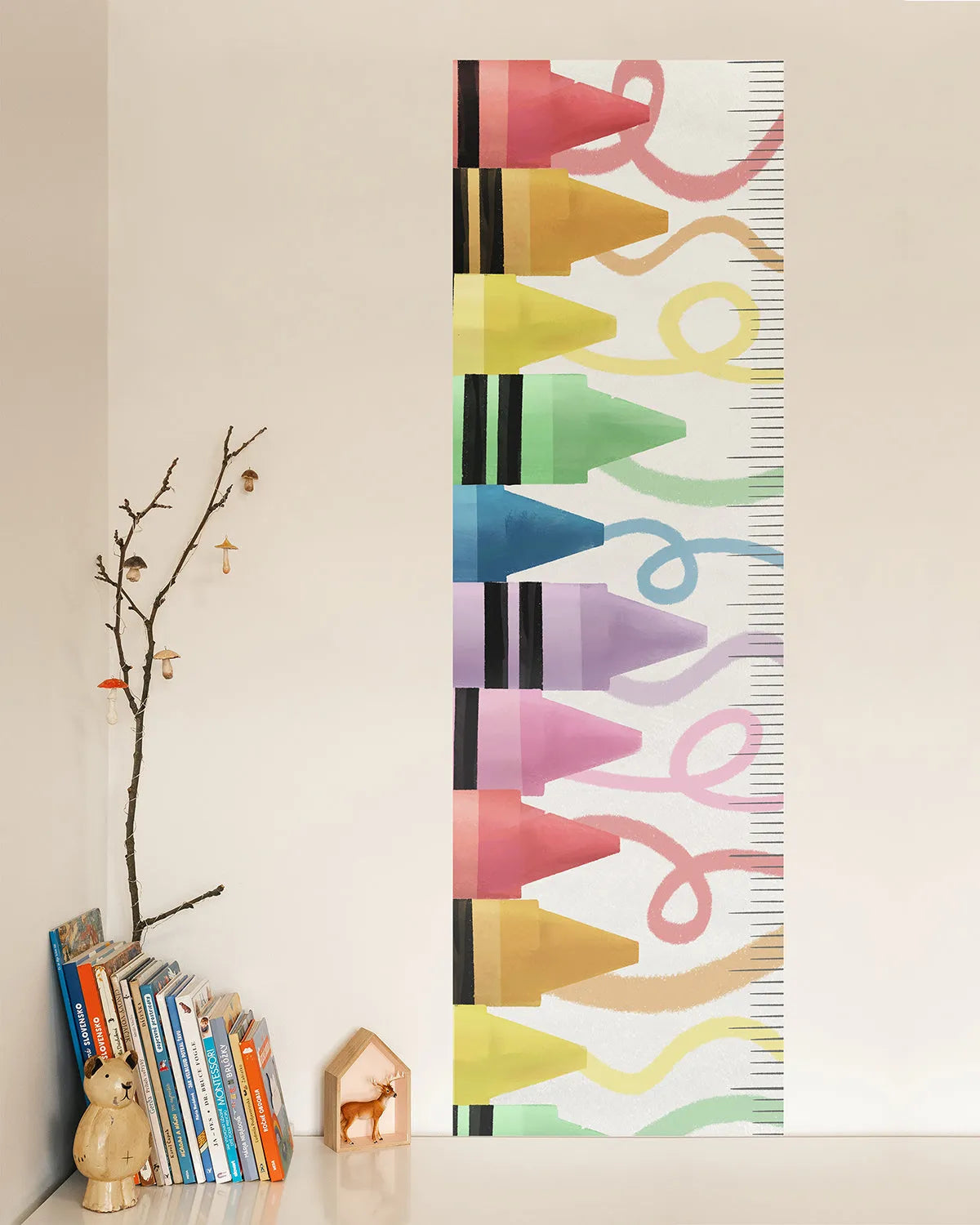 Colourful Crayons Height Chart Decal from Olive et Oriel where you can shop wallpaper and artworks online