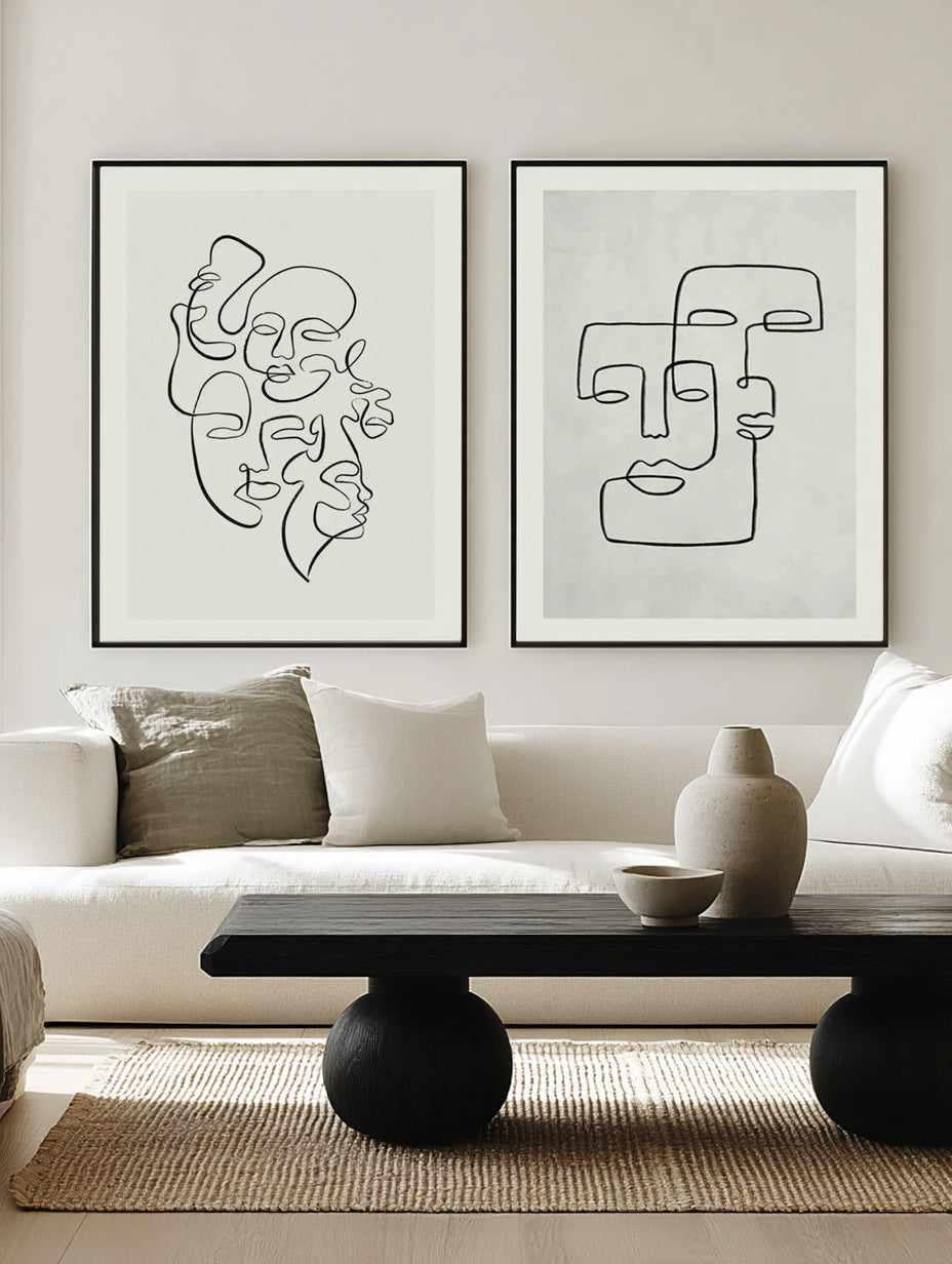 Abstract Faces I & II Art Print Set of 2 | Matching Wall Art from Olive et Oriel where you can shop wallpaper and artworks online
