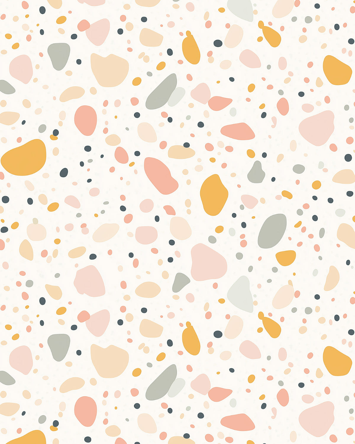 Abstract Kids Dots in Yellow & White Commercial Vinyl Wallpaper