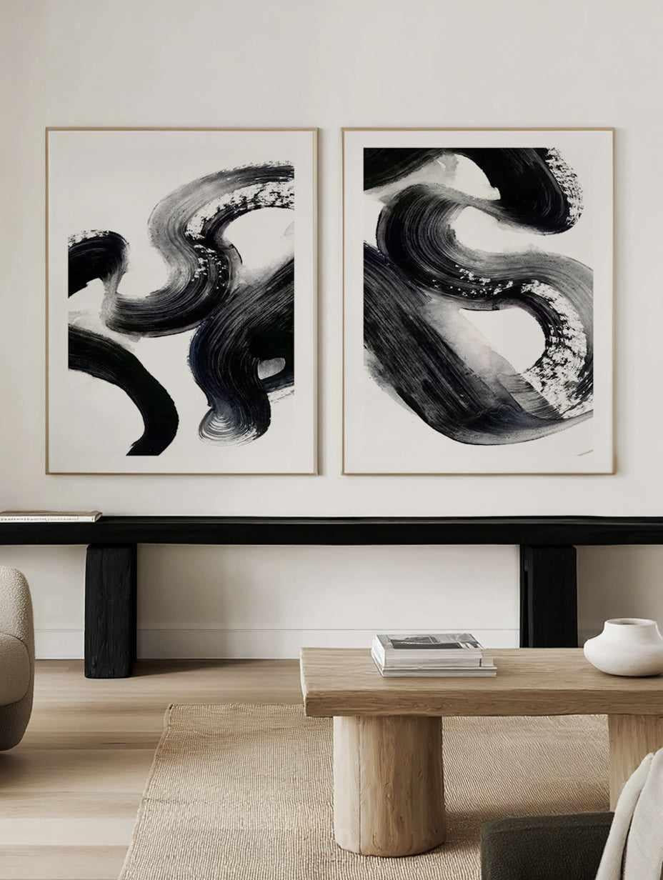 Abstract Lines I & II Art Print Set of 2 | Matching Wall Art from Olive et Oriel where you can shop wallpaper and artworks online