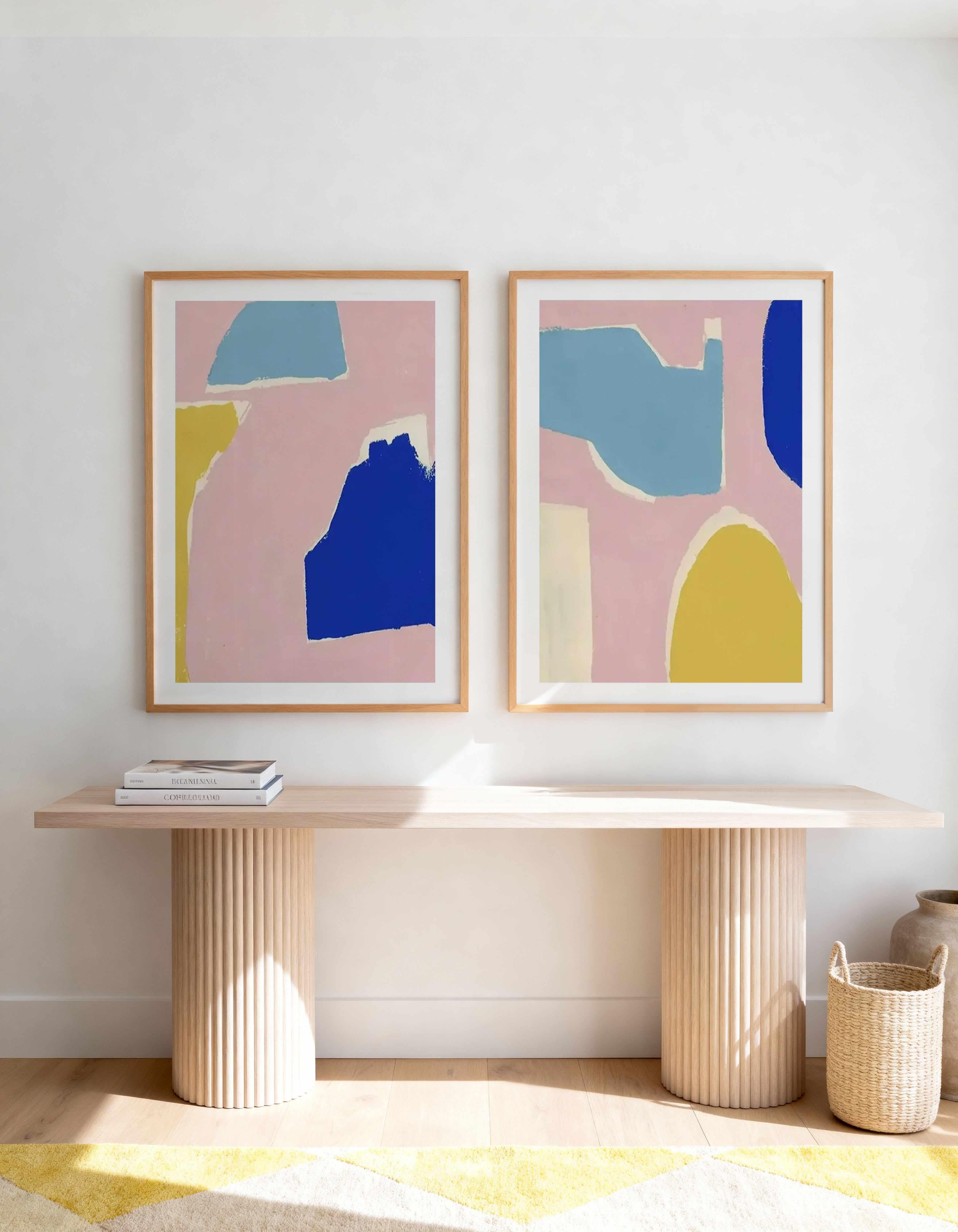 Abstract Opposites Attract I & II Art Print Set of 2 | Matching Wall Art from Olive et Oriel where you can shop wallpaper and artworks online