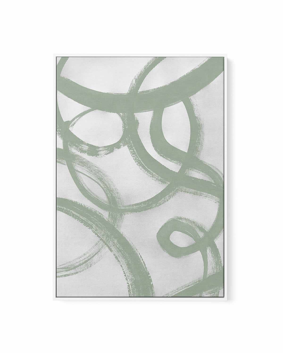 Acrylic Abstract II in Sage | Framed Canvas Art Print