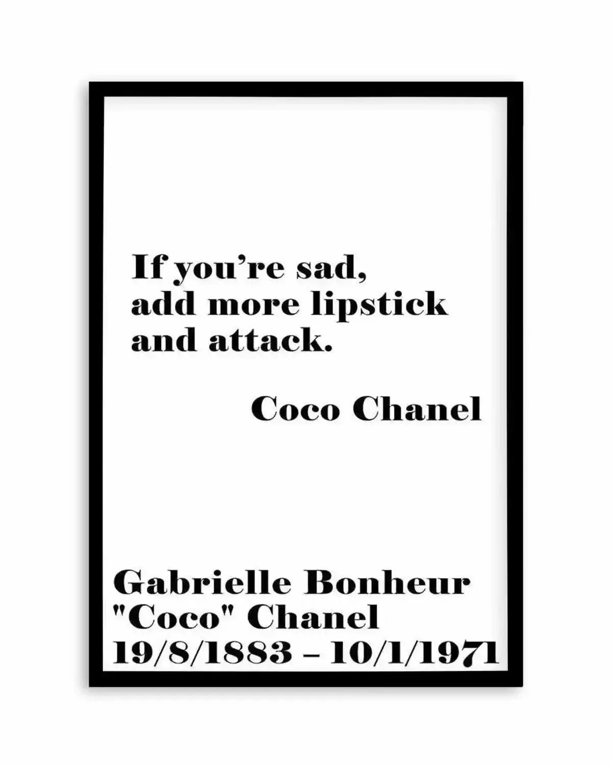 Add More Lipstick - Coco Chanel Art Print from Olive et Oriel where you can shop wallpaper and artworks online