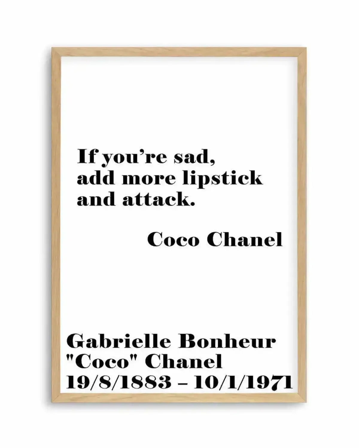 Add More Lipstick - Coco Chanel Art Print from Olive et Oriel where you can shop wallpaper and artworks online