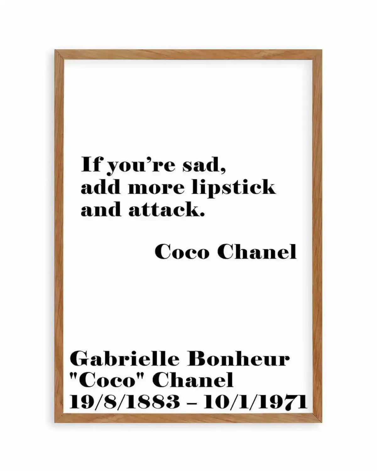 Add More Lipstick - Coco Chanel Art Print from Olive et Oriel where you can shop wallpaper and artworks online