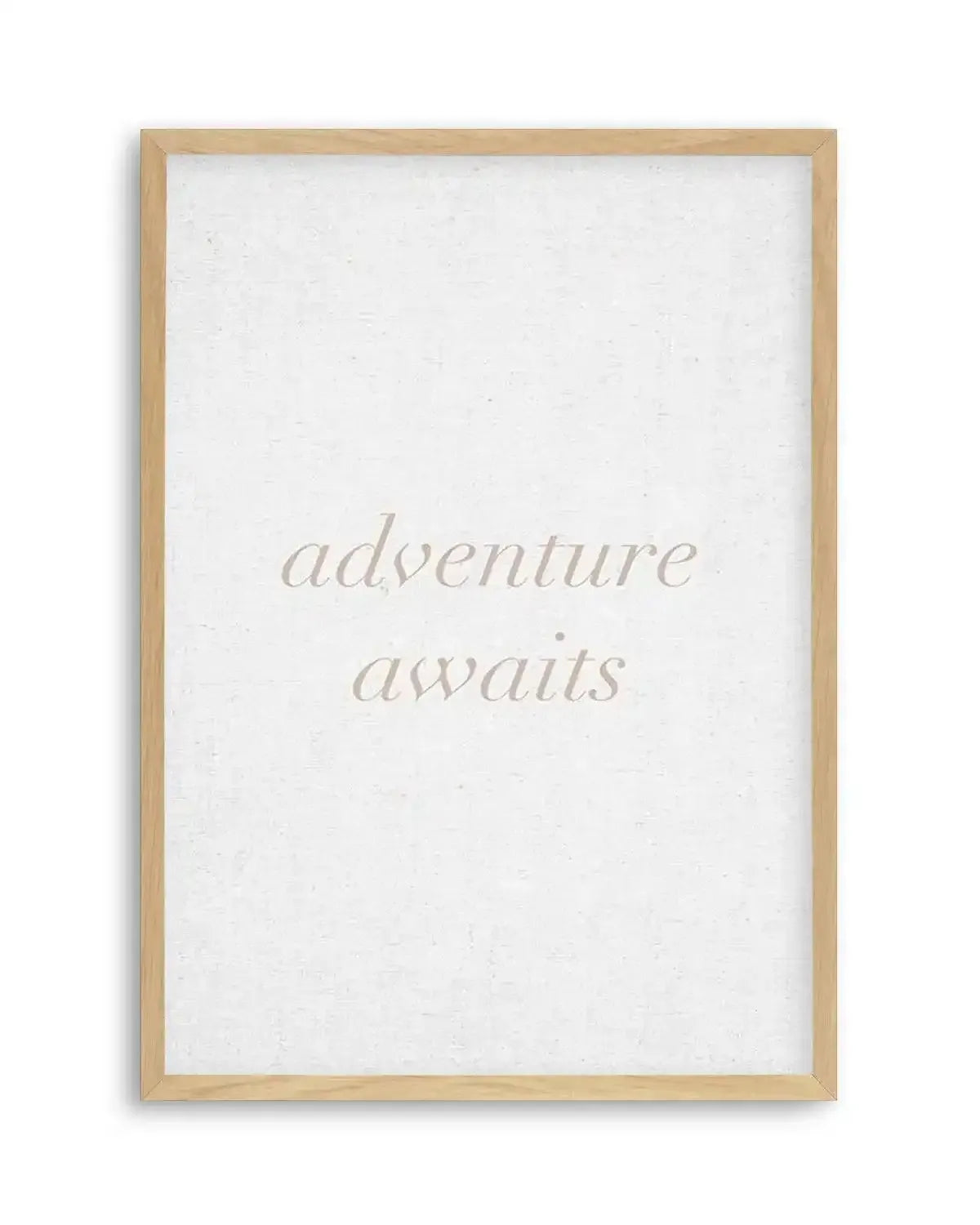 Adventure Awaits on Linen | 3 Colour Options Art Print from Olive et Oriel where you can shop wallpaper and artworks online