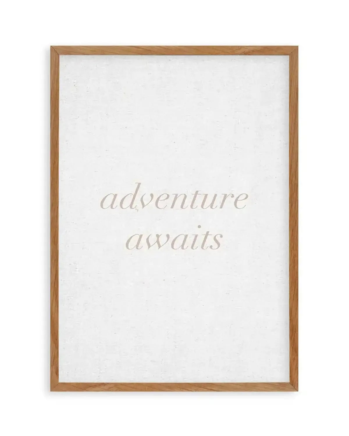 Adventure Awaits on Linen | 3 Colour Options Art Print from Olive et Oriel where you can shop wallpaper and artworks online