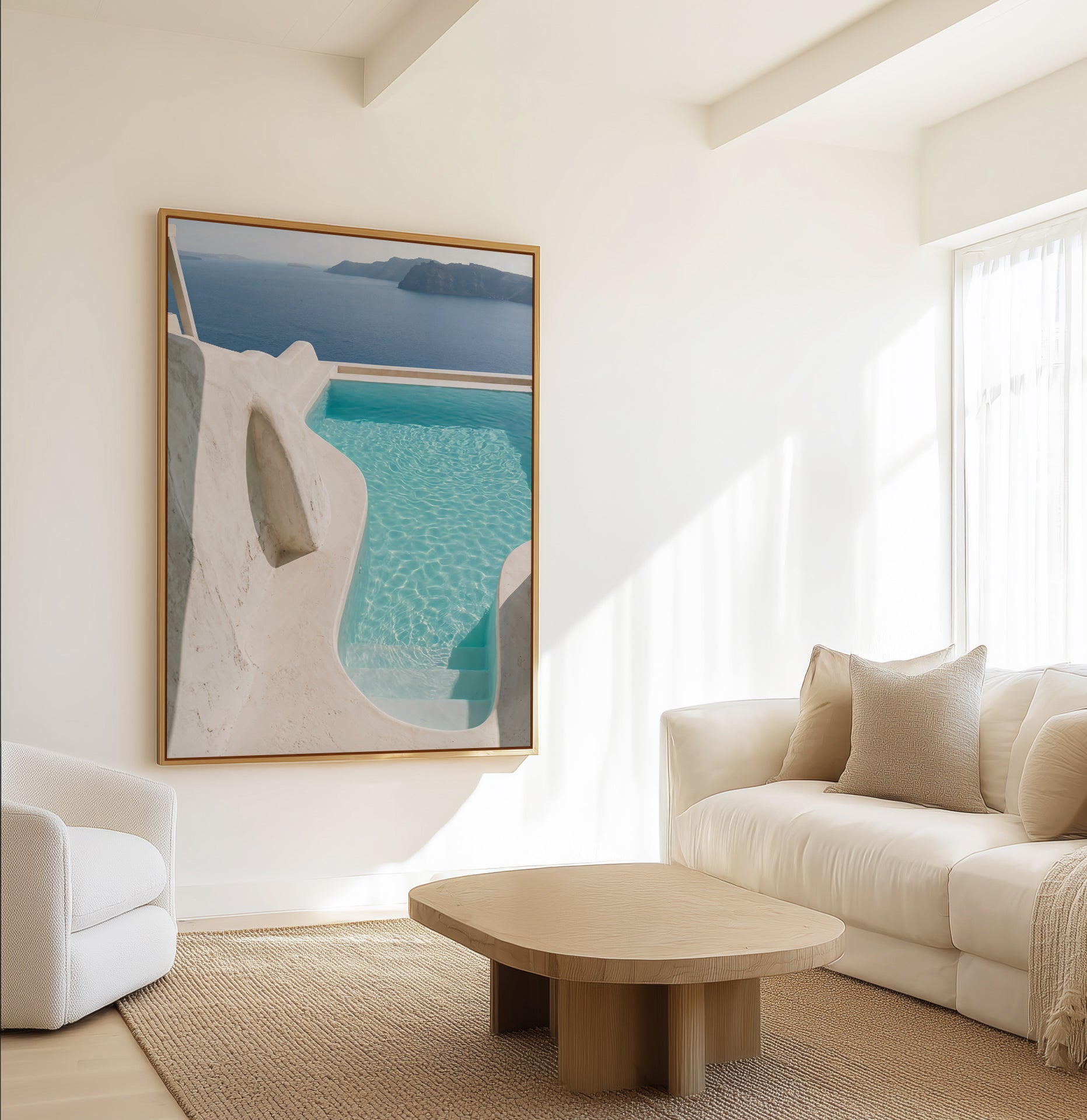 Aegean Blue Pool II | Framed Canvas Art Print