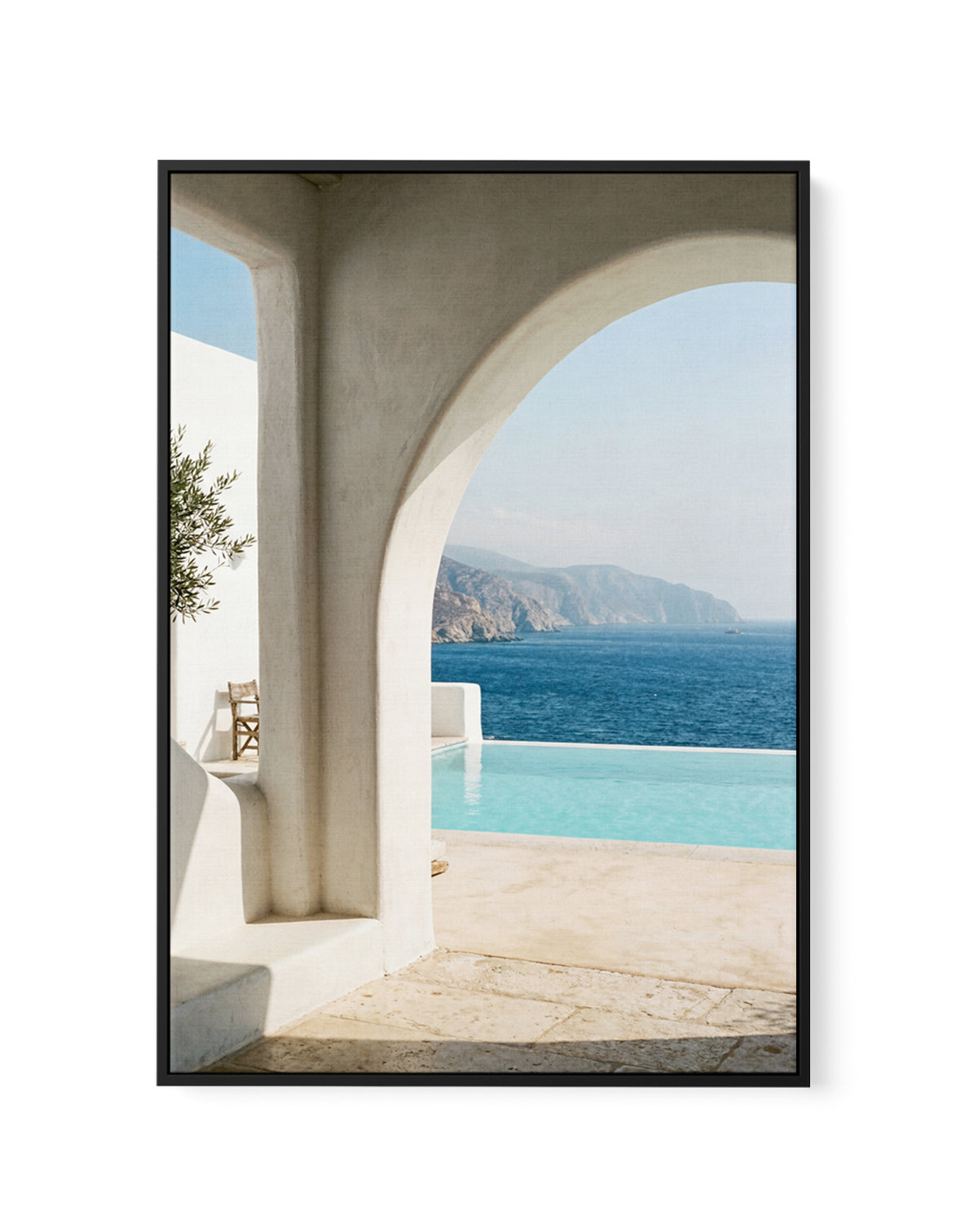 Aegean Infinity Pool | Framed Canvas Art Print