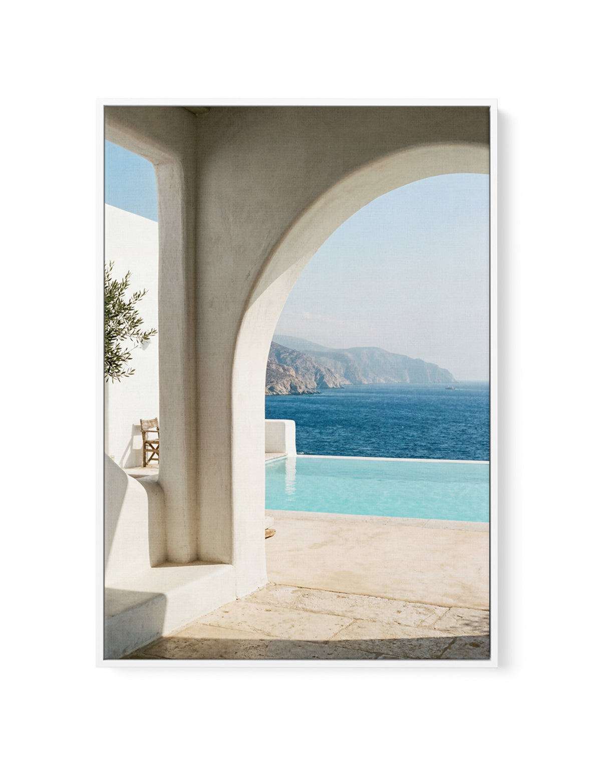 Aegean Infinity Pool | Framed Canvas Art Print