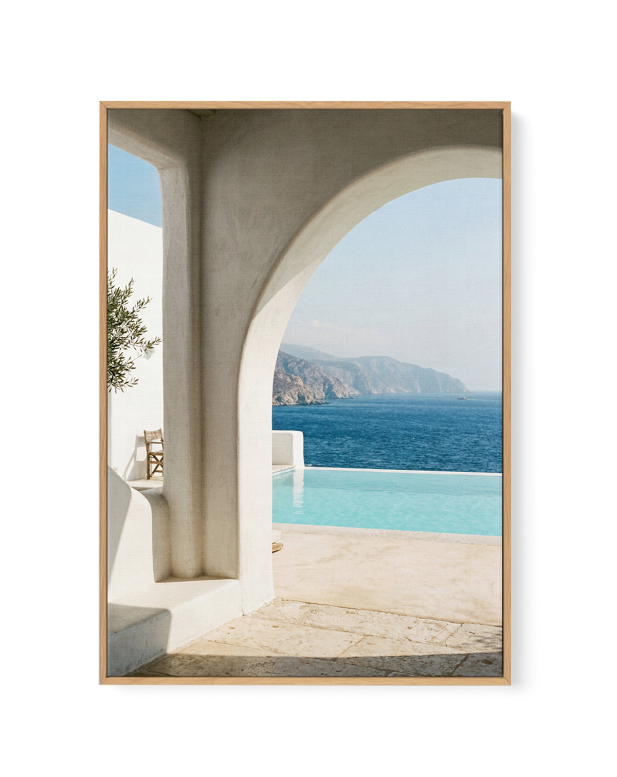 Aegean Infinity Pool | Framed Canvas Art Print