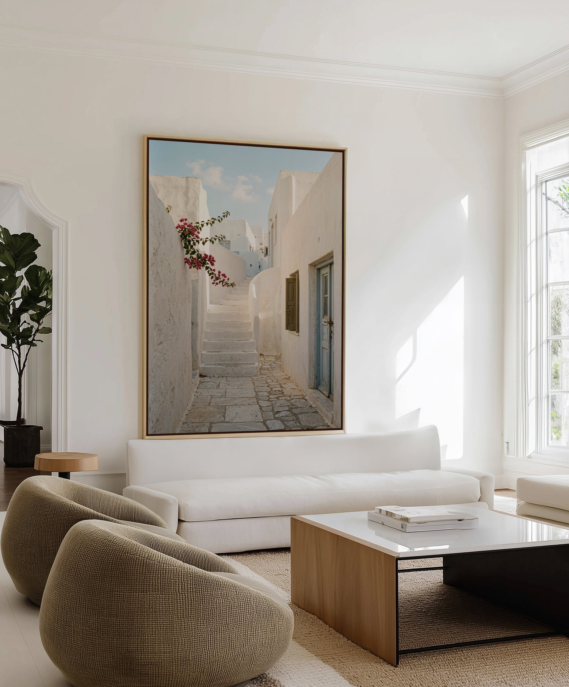 Aegean Pathway | Framed Canvas Art Print
