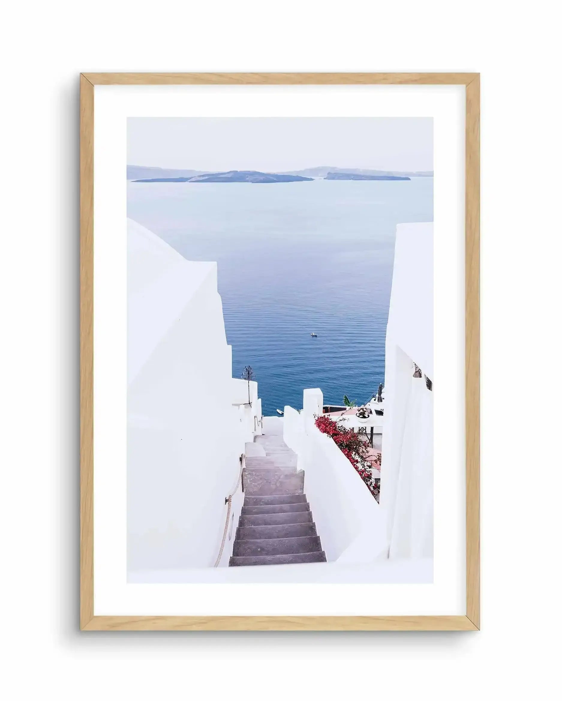 Aegean Views | Santorini Art Print-Shop Greece Wall Art Prints Online with Olive et Oriel - Our collection of Greek Islands art prints offer unique wall art including blue domes of Santorini in Oia, mediterranean sea prints and incredible posters from Milos and other Greece landscape photography - this collection will add mediterranean blue to your home, perfect for updating the walls in coastal, beach house style. There is Greece art on canvas and extra large wall art with fast, free shipping a