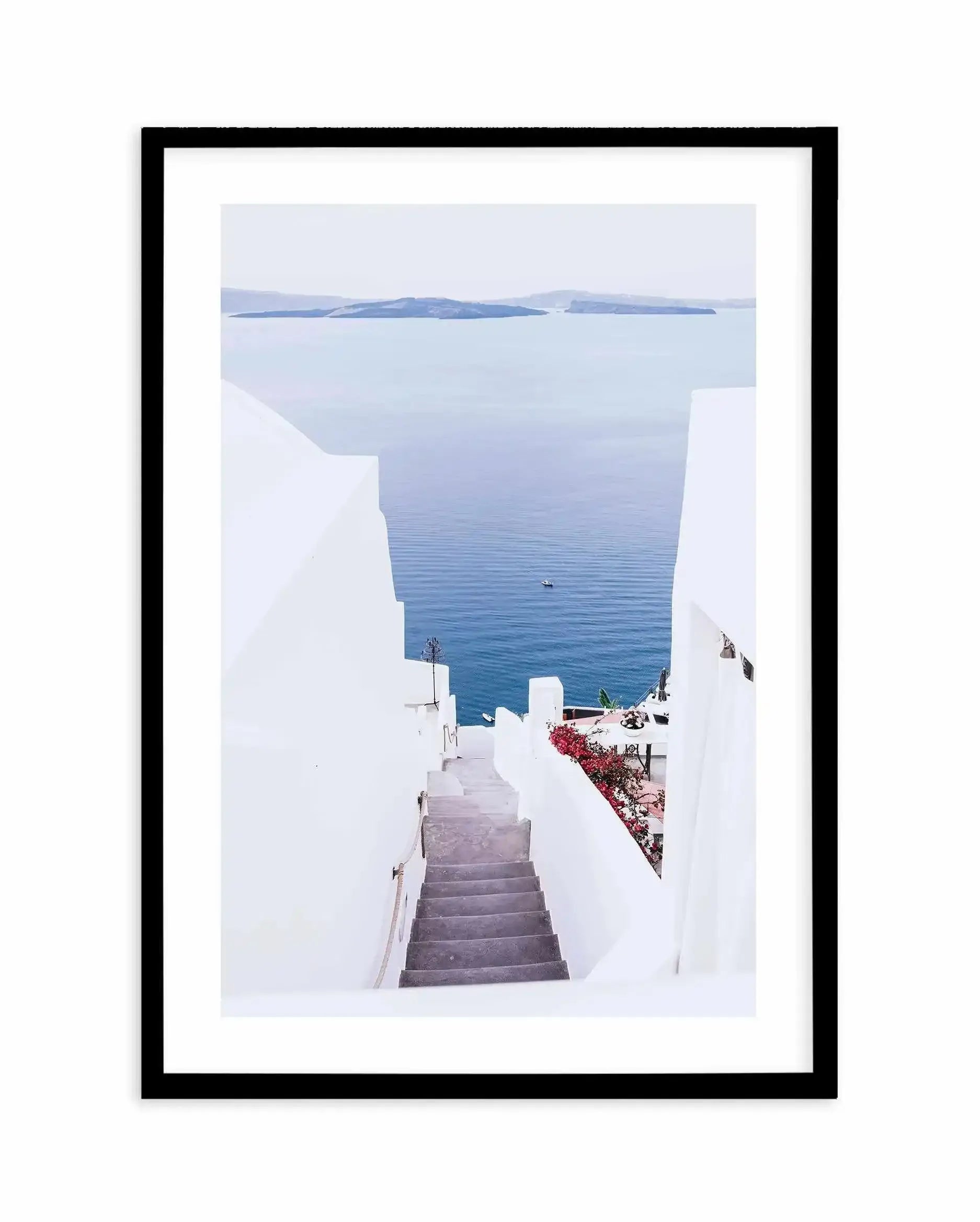 Aegean Views | Santorini Art Print-Shop Greece Wall Art Prints Online with Olive et Oriel - Our collection of Greek Islands art prints offer unique wall art including blue domes of Santorini in Oia, mediterranean sea prints and incredible posters from Milos and other Greece landscape photography - this collection will add mediterranean blue to your home, perfect for updating the walls in coastal, beach house style. There is Greece art on canvas and extra large wall art with fast, free shipping a