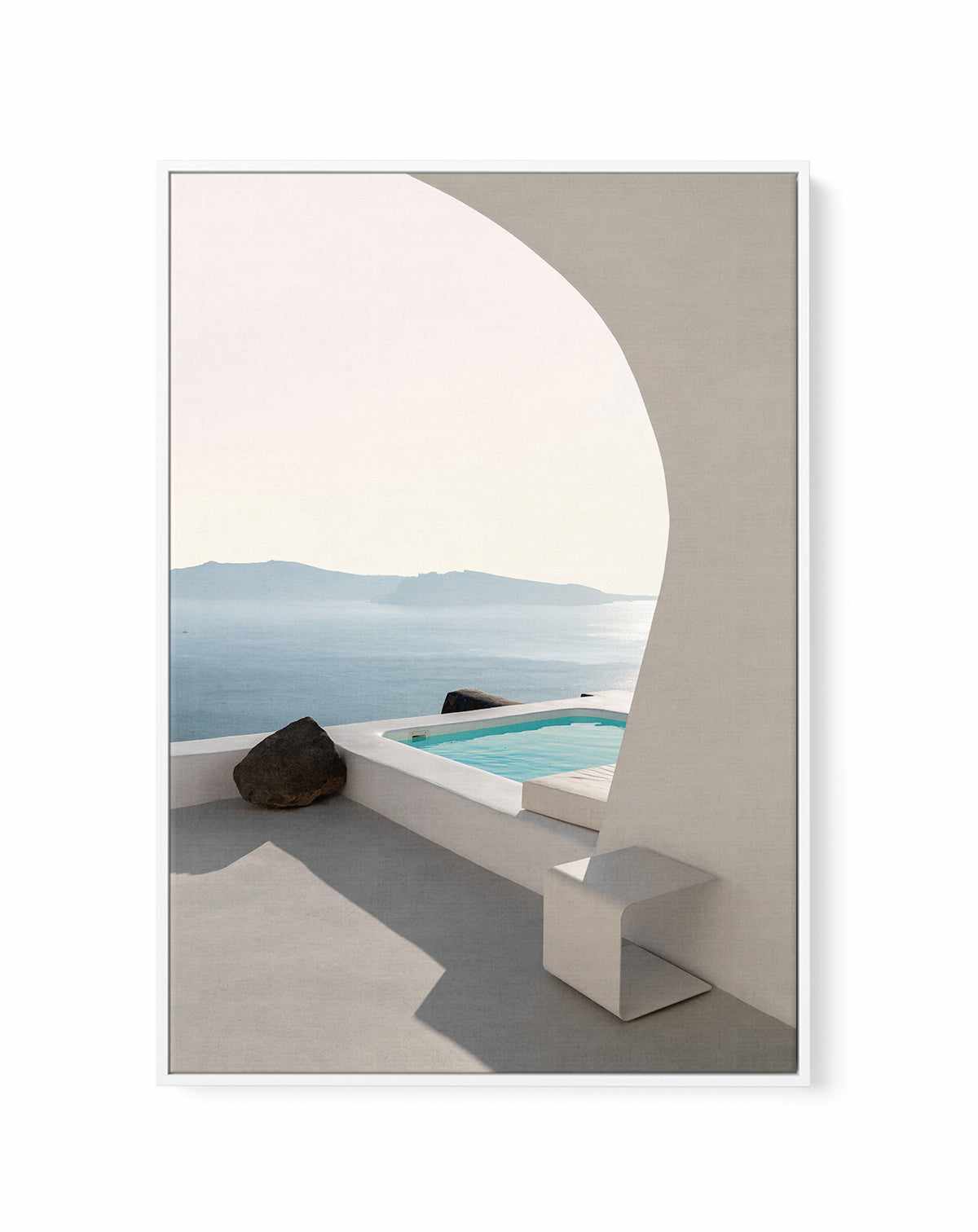 Aenaon Seaview Villa By Minorstep | Framed Canvas Art Print