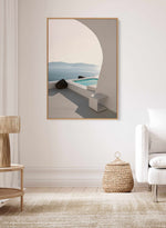 Aenaon Seaview Villa By Minorstep | Framed Canvas Art Print