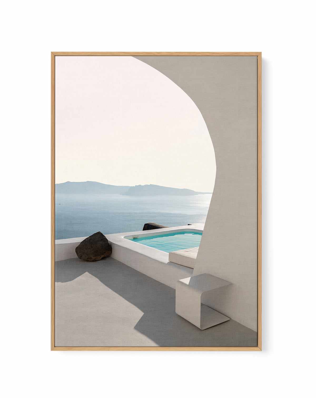 Aenaon Seaview Villa By Minorstep | Framed Canvas Art Print