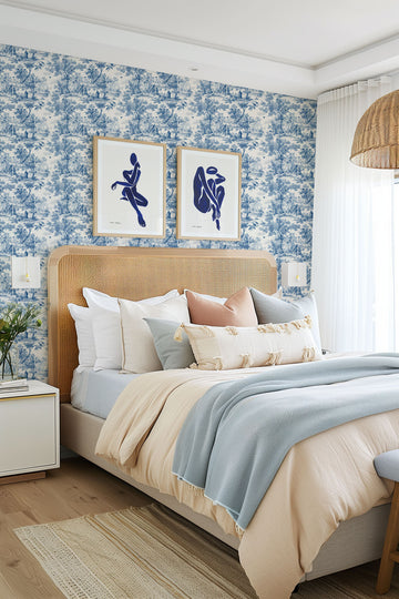 Africa Toile de Jouy Wallpaper from Olive et Oriel where you can shop wallpaper and artworks online