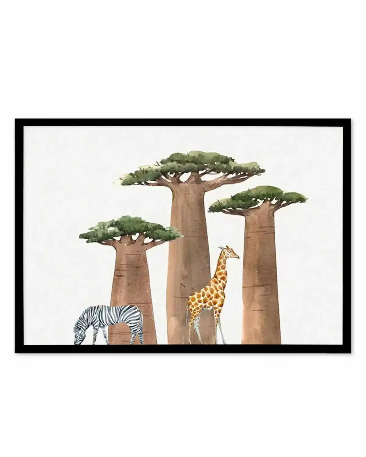 African Landscape | Watercolor Art Print from Olive et Oriel where you can shop wallpaper and artworks online