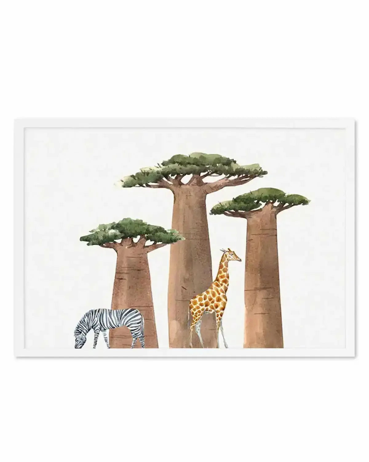 African Landscape | Watercolor Art Print from Olive et Oriel where you can shop wallpaper and artworks online