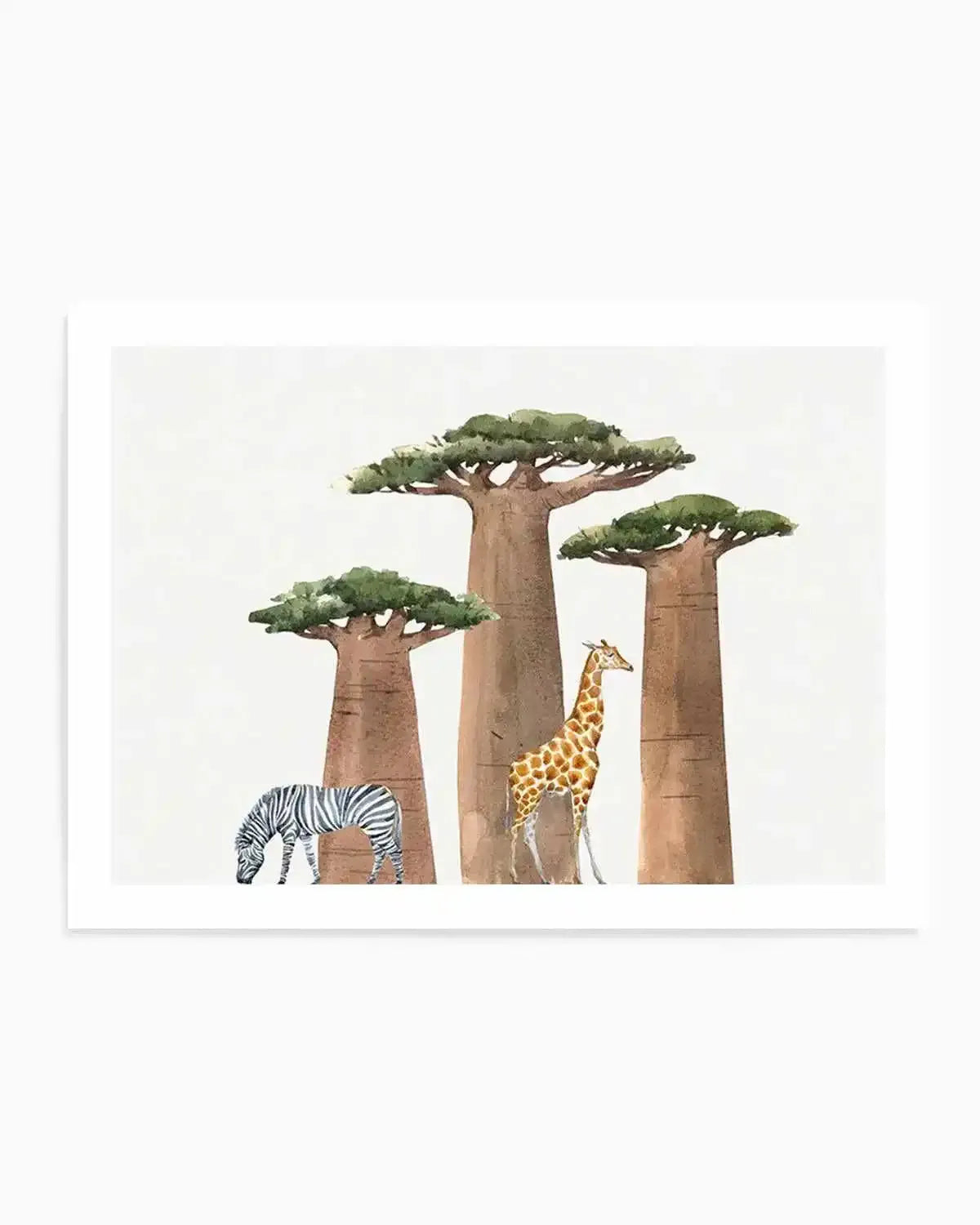 African Landscape | Watercolor Art Print from Olive et Oriel where you can shop wallpaper and artworks online