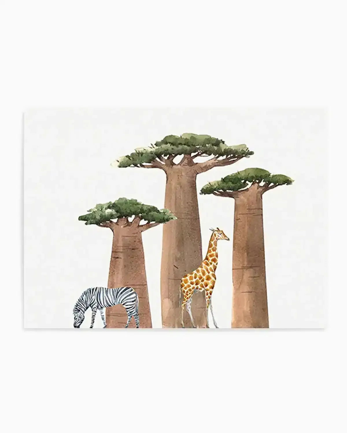 African Landscape | Watercolor Art Print from Olive et Oriel where you can shop wallpaper and artworks online