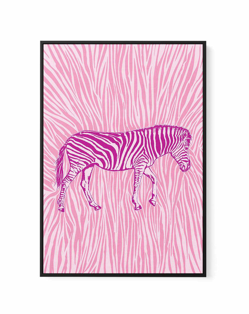African Zebra Striking Camouflage by Carlo Kaminski | Framed Canvas Art Print