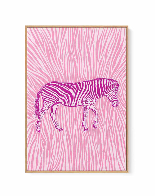 African Zebra Striking Camouflage by Carlo Kaminski | Framed Canvas Art Print