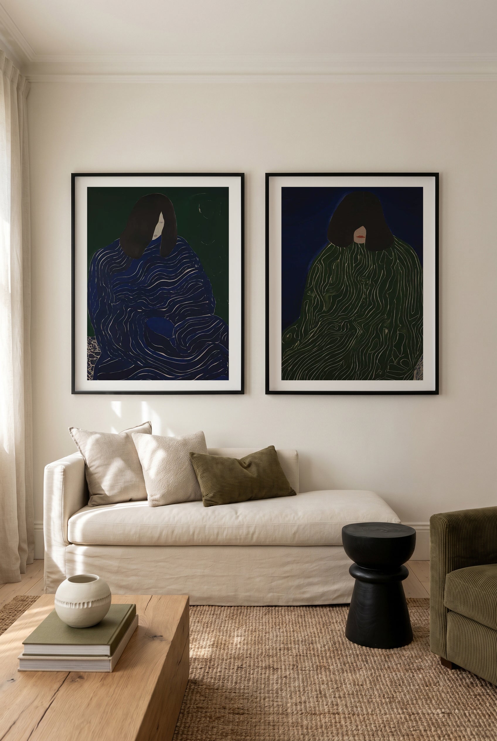 Aiko I & II Art Print Set of 2 | Matching Wall Art