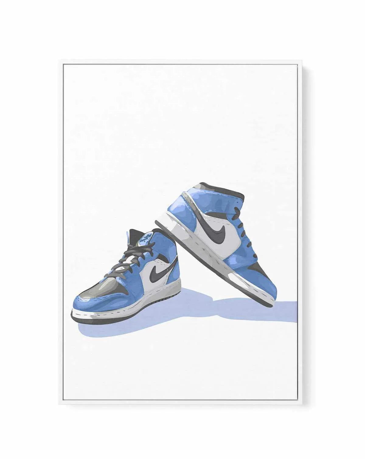 Air Jordans Blue | Framed Canvas Art Print from Olive et Oriel where you can shop wallpaper and artworks online