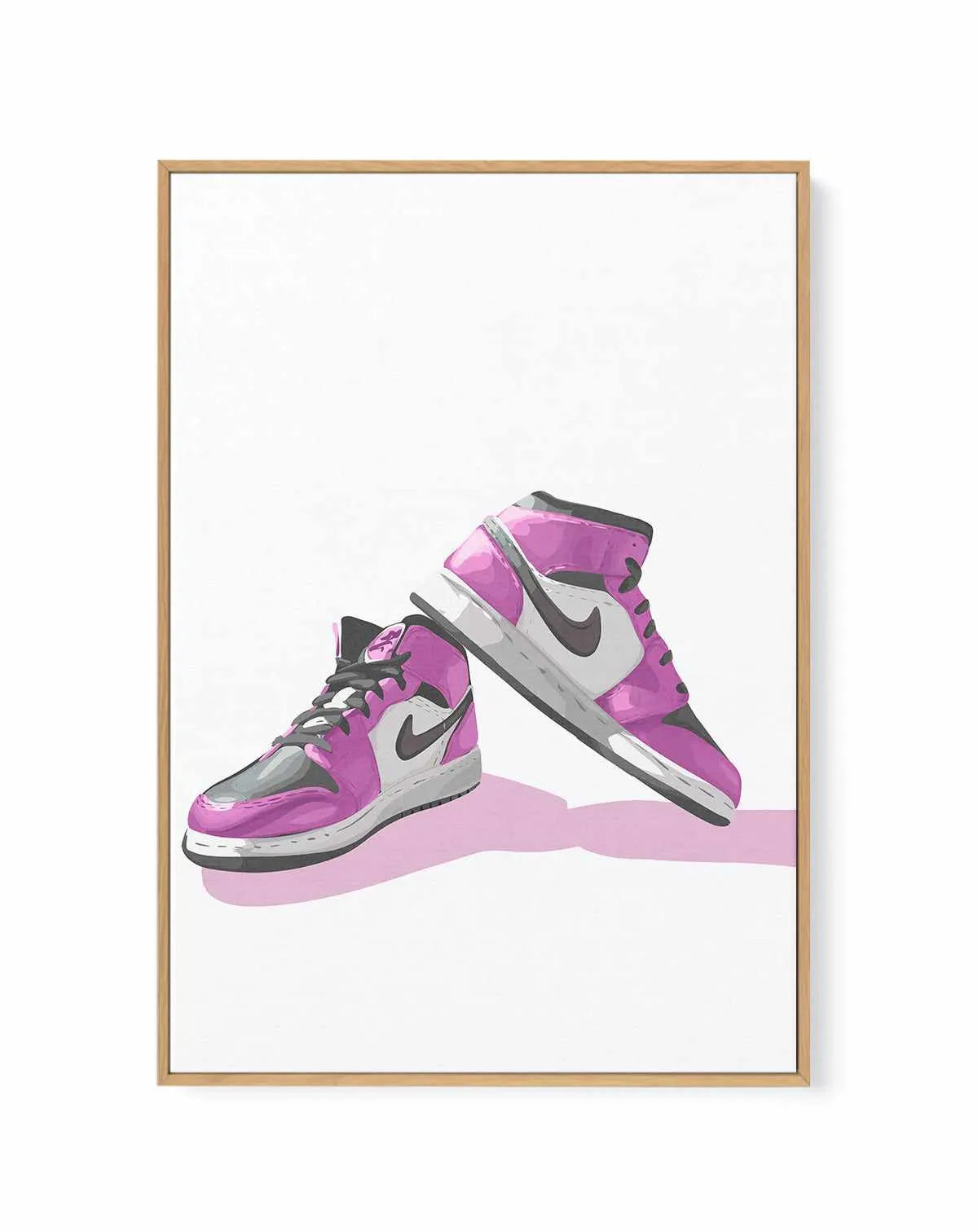 Air Jordans Pink | Framed Canvas Art Print from Olive et Oriel where you can shop wallpaper and artworks online