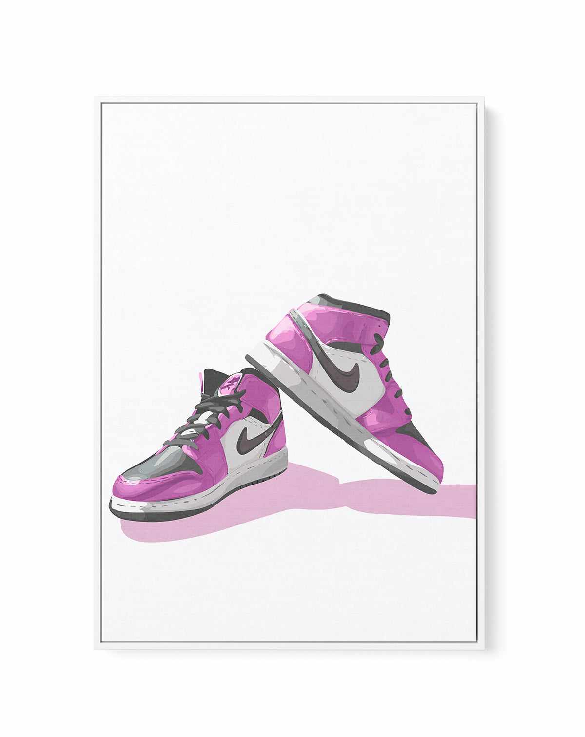 Air Jordans Pink | Framed Canvas Art Print