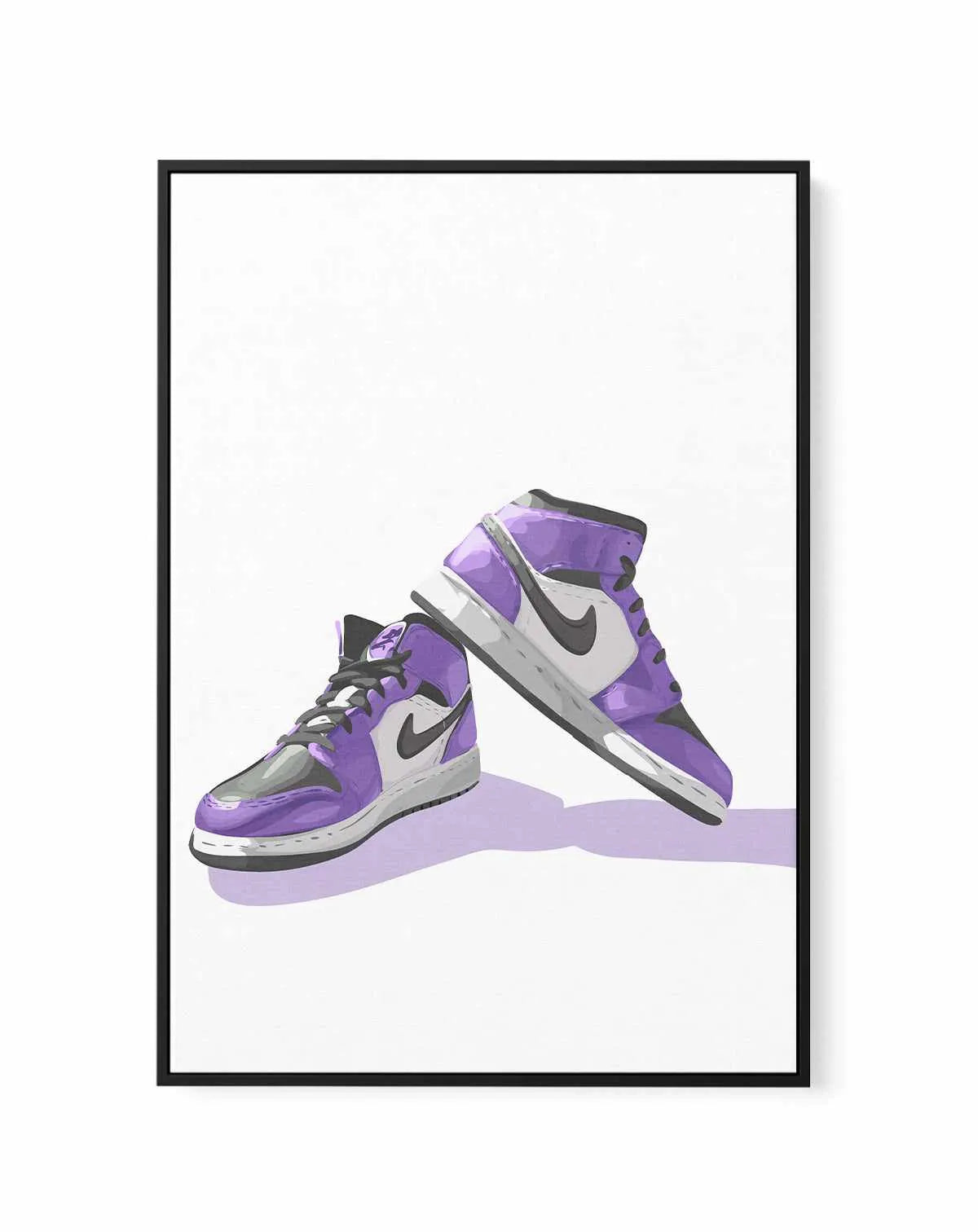 Air Jordans Purple | Framed Canvas Art Print from Olive et Oriel where you can shop wallpaper and artworks online