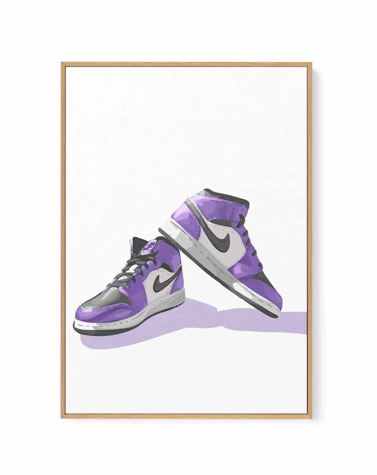 Air Jordans Purple | Framed Canvas Art Print from Olive et Oriel where you can shop wallpaper and artworks online