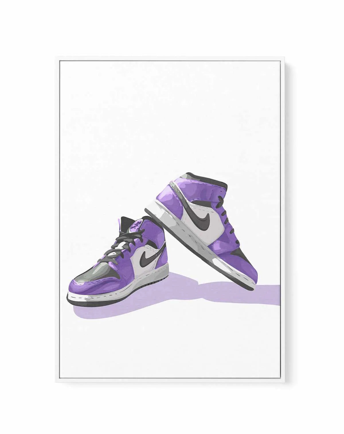 Air Jordans Purple | Framed Canvas Art Print from Olive et Oriel where you can shop wallpaper and artworks online