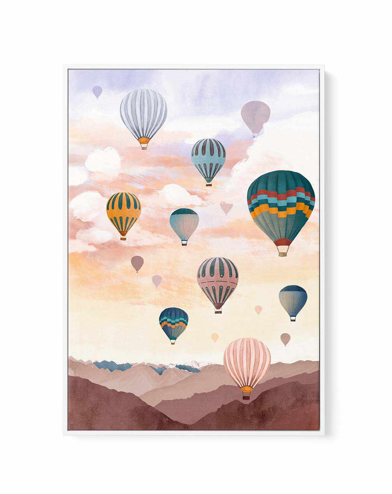 Airballoon Sky by Goed Blauw | Framed Canvas Art Print